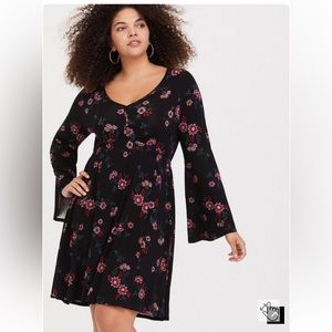 NWT Torrid Long Sleeve Mini Jersey Skater Dress